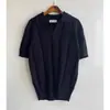 Camisa Polo de Malha Manga Curta com Gola para Homens, estilo americano de verão, retrô de Hong Kong, design maduro e estável com detalhes vazados em blocos