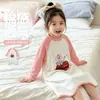 Pijama de algodón puro de doble cara para niños, pijama entero de manga larga 100% algodón Clase A anti-patadas para primavera y otoño, ropa de dormir para niños, ropa de casa para niños