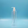 Botella plana de 500 ml para loción, botella de plástico vacía tipo dispensador para envases de champú, gel de ducha y cosméticos, personalización de materiales de embalaje