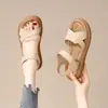 Sandalias Romanas de Suela Plana para Mujer, Ropa de Exterior, Nuevo Estilo Verano 2026, Modernas, Versátiles, Plataforma, Suela Suave, Tira Única, Sandalias de Playa