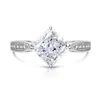 Anillo de cubo de azúcar de piedra de alto carbono con gema de color de moda en TikTok, incrustado con moissanita brillante y padparadscha, disponible para transmisión en vivo y dropshipping