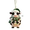 Colgante de Vaca de Navidad Acrílico Plano 2D Cruzado Adorno de Reno Pequeño para Árbol de Navidad Decoraciones Festivas Fuente Mayorista