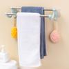 Nuevo Toallero de Doble Barra Sin Perforaciones Sin Costuras Estante de Almacenamiento para Baño Cocina Plástico Acero Inoxidable Colgador de Barra para Toallas