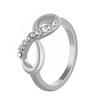 Anillo de aleación con incrustaciones de diamantes de 8 palabras de estilo coreano, elegante, combinable con todo, sencillo, joyería de anillo digital para mujer