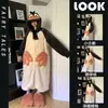 Pijama de Coralina con Pingüino Dulce para Mujer, Bata Cálida con Capucha para Otoño e Invierno, Engrosada y Forrada de Polar, Ropa de Casa Linda para Niña