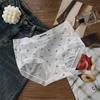 Nuevo Estilo Distintivo Lindo Verano Delgado Transpirable Seda de Hielo Ropa Interior Película Fría Estampada Cintura Media Sin Marcas Pantalones Máscara para Mujer