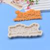 Molde de silicona para letrero de felicitaciones de cumpleaños, para hacer piruletas de caramelo, chocolate, decoración de tarjetas para pastel