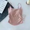 Camisola Dulce y Picante para Mujer con Pliegues, Copas Integradas, Se Puede Usar como Capa Interior o Exterior, Diseño Elegante, Corte Ajustado, Hermoso Top de Espalda, Se Puede Combinar con Pegatinas para el Pecho