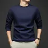 Nova Blusa de Moletom Masculina Outono 2025, Estilo Coreano Casual Cor Sólida Gola Redonda Moderna Versátil Manga Longa Camiseta para Homens