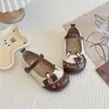 Zapatos Pequeños de Cuero de Dibujos Animados para Niñas Suela Suave Zapatos de Princesa Nuevo Estilo Primavera y Otoño 2026 Lindos Antideslizantes Zapatos de Una Sola Pieza Mocasines