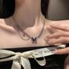 Collar de perlas con costuras de circonita de súper hada, diseño de Corea del Sur, sentido de nicho, cadena de borlas larga simple, cadena de clavícula de moda