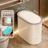 Lixeira Doméstica 2026 Nova Simples Banheiro Vaso Sanitário Fresta Especial Grande Capacidade Tipo Prensa Cesto de Papel com Tampa