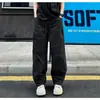 Pantalones Cargo de Paracaidista para Hombre, Estilo Retro Americano de Otoño, Parches, Alta Calidad, Holgados, Rectos, Pierna Ancha