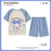 Pijamas2024 verano pijamas coreanos para niños conjunto de manga corta dibujos animados niños y niñas ropa para el hogar ropa infantil al por mayor