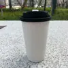 Copo de Café Descartável com Tampa para Bebida Quente Leite de Soja Chá com Leite Copo de Papel Kraft para Embalagem Comercial Yixu Bebida Fria Shihuai