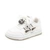 Estilo Nuevo Primavera y Otoño Zapatos Blancos de Suela Gruesa Tipo Pan con Peces Pequeños Corazón para Niños Medianos y Grandes Estudiantes Femeninas Deportivos Casuales Versátiles
