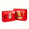 Fábrica de Cajas de Embalaje de Cartón Corrugado de Hebei Personaliza Cajas de Regalo Rojas para Especialidades Locales Cajas de Embalaje de Cartón Corrugado para Año Nuevo Hechas a Medida