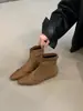 Primer Encuentro Ji Diseño Sensación Nicho Estilo Callejero Botines Mujer Otoño Invierno Nuevo Frances Pequeños Botas Nude Botas Adelgazantes Chelsea