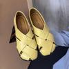 Sandalias Tejidas Huecas de Suela Suave para Mujer, Nuevas de Verano 2026, Sandalias Romanas Planas Transpirables que se Pueden Usar con Faldas