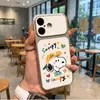 Capa de celular do Snoopy adequada para iPhone 17 Pro Max, Apple 16 Pro, 15 Pro, niche 16, couro de cordeiro