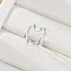 Anillo de Acero Inoxidable de Cinco Puntas de Nueva Moda Transfronterizo Anillo Personalizado Cortado Hueco Corazón de Melocotón Redondo Simple de Acero de Titanio