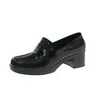 Zapatos de Cristal con Suela Gruesa para Mujer, Nuevo Estilo Primavera 2025, Mocasines de Plataforma Estilo Retro Francés Británico, Zapatos sin Cordones