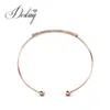 Pulsera de Plata S925 Usa Cristales Swarovski Elements Pulsera con Diseño de Moda y Pulsera Abierta Ajustable