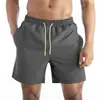 Calções de praia masculinos, calções de verão, calções de banho para spa, calções de natação, calções de quatro peças, dupla camada, tamanho grande, calças desportivas casuais impermeáveis.