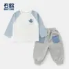 Conjunto de Dos Piezas Estilo Europeo para Niños con Camiseta de Manga Larga y Pantalón de Chándal, Nuevo Estilo Otoñal Ropa Infantil para Niños Pequeños y Niños, Modelos de Primavera y Otoño