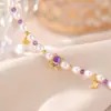 Pulseira de Amethyst Natural Prata Yilu Prata de Lei S925 Pérola de Água Doce Cabaça Cristal Urso Pulseira Estoque Atacado