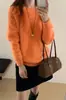 Nueva colección de otoño e invierno: suéter redondo de punto de terciopelo de visón esponjoso, un top de punto casual y elegante para usar en capas, que irradia un ambiente sofisticado