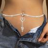 Moda borla amor umbigo anel cadeia de cintura europeu e americano punção strass sexy corpo cadeia acessórios cadeia de cintura