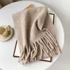Bufanda tejida de hilo de bucle extendido de mohair cepillado, a prueba de frío y cálida para invierno, transfronteriza europea y americana, para mujer, con tacto de alta gama