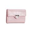 Billetera Coreana Nueva de Moda en Forma de Corazón Moda Color Sólido Corazón de Durazno 70% de Descuento Tarjetero Compacto Billetera Corta Delgada para Mujer