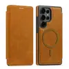 Lingdun es Adecuado para Funda de Teléfono Magnética tipo Flip de Negocios para Samsung S26Plus, Cubierta Completa de Cuero para S25, Funda Anti-Caídas para S24Pro