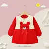 Pantalón de tirantes para bebé niña Otoño e Invierno Ropa de exterior Estilo occidental Falda de princesa Babero para comer infantil Delantal impermeable a prueba de suciedad Protector para bebé