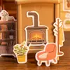 Pegatinas Decorativas para Escenas de Manualidades, Motivos de Dibujos Animados de la Vida Diaria Estilo Japonés, Collage de Escena DIY para Diarios