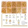 Colar corrente para celular com 10 compartimentos em caixa transfronteiriço acessórios de metal DIY feito à mão fecho lagosta corrente de cauda de flor joia