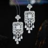 Pendientes de Borla Europeos y Americanos Transfronterizos con Zirconia Incrustada para Botella de Perfume, Pendientes de Plata S925 de Lujo de Industria Pesada, Accesorios para Cena, Mujer