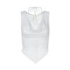 Yl25051Mho Top Sexy Transfronteiriço Feminino Sexy Renda Sexy Cor Sólida Cintura Gola Alta Bolso Colete para Mulheres