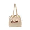 Bolso de hombro nuevo estilo coreano con estampado de letras, simple y casual, bolso de lona artístico, versátil, de gran capacidad, adecuado para estudiantes y para ir al trabajo