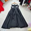 Vestido Princesa Exquisito Francês Estilo Europeu e Americano Nanyou com Alças, Laço, Sem Mangas Longo, Vestido Formal