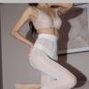 Calcinha Invisível Levemente Translúcida Meia-calça de Seda Oleosa Aberta Tamanho Grande Meia-calça de Seda Preta Alto Brilho Lisa Meia Vermelha 100kg