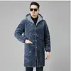 Abrigo de Algodón Grueso Forrado de Polar para Hombre Invierno Lobo del Norte Casual Largo Por Encima de la Rodilla Ropa de Trabajo Ropa para el Hogar