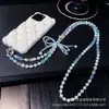 Cadena Cruzada para Teléfono Móvil con Lazo Cadena Cruzada Hecha a Mano Sencilla con Cuentas Estilo de Cuentas Cadena Colgante de Cristal para Muñeca para Mujeres