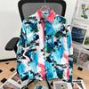 Camisa Floral Antigua Vintage Estilo Hong Kong Verano Hombres y Mujeres Manga Larga Hawaiana Playa Holgada Retro