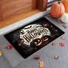 Alfombra de Piso de Terciopelo de Cristal de Calabaza Fantasma de Halloween Transfronteriza Felpudo para Puerta de Entrada Felpudo para Vestíbulo Felpudo para Pies de Entrada Alfombra Decorativa para Sala de Estar
