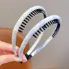 Diadema de Tela a Cuadros para Niñas con Dientes para Bebé, Lazo para el Cabello Antideslizante, Diadema Simple para Fijar Mechones Sueltos Infantiles, Nuevo
