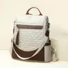 Mochila Transfronteriza para Mujer, Nuevo Estilo de Verano, Patrón de Rombo a la Moda, Gran Capacidad, Versátil, Bolso de Viaje Ligero