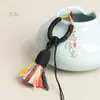 Hilo de Algodón Estilo Tíbet Borla Colorida Nudo Vajra Anillo Llavero Bolso Tejido a Mano Colgante Llavero de Coche Lanyard
